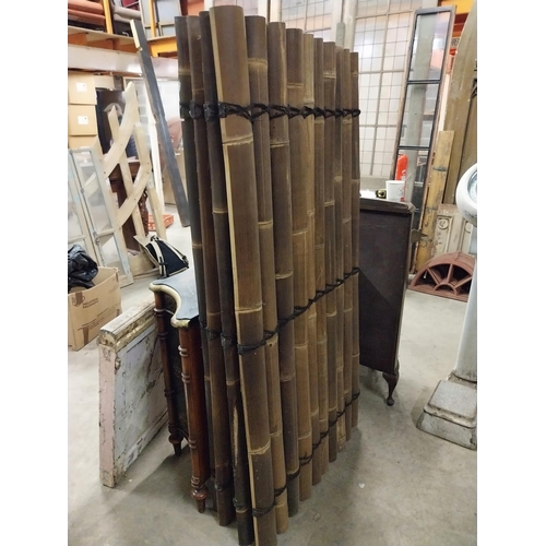 536 - Four sections of bamboo wall panelling {180 cm H x 90 cm W x 7 cm D}.