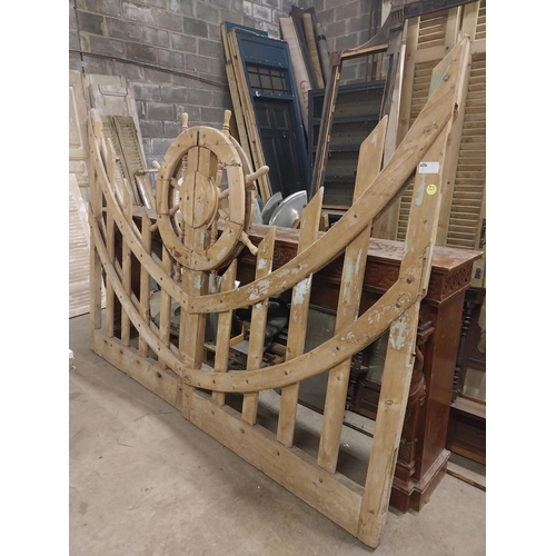 545 - Rare pair of 19th C. pine Nautical entrance gates {193 cm H x 278 cm W x 10 cm D}.