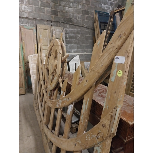 545 - Rare pair of 19th C. pine Nautical entrance gates {193 cm H x 278 cm W x 10 cm D}.