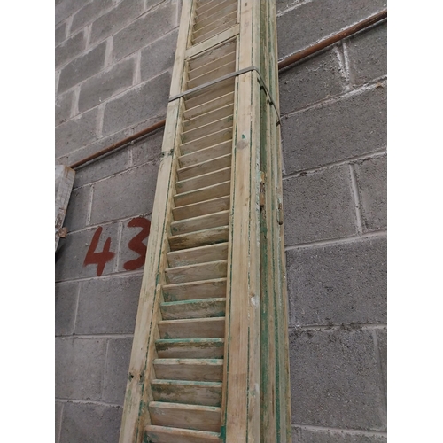 550 - Set of four 19th C. distressed pine Louvre window shutters {Approx. 325 cm H x 39 cm W x 6 cm D}.