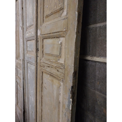 562 - Pair of 19th C. distressed pine panelled doors {252 cm H x 55 cm W x 6 cm D}.