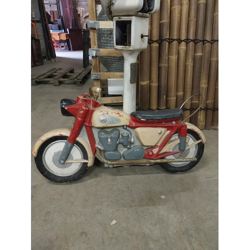 577 - 1980s Perspex and metal Carnival motor bike {73 cm H x 126 cm W x 56 cm D}.