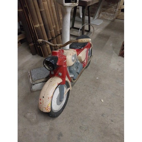 577 - 1980s Perspex and metal Carnival motor bike {73 cm H x 126 cm W x 56 cm D}.