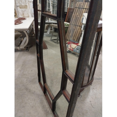 590 - Good quality early 20th C. painted pitch pine mirrored window {152 cm H x 98 cm W x 5 cm D}.