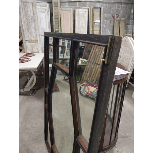 590 - Good quality early 20th C. painted pitch pine mirrored window {152 cm H x 98 cm W x 5 cm D}.