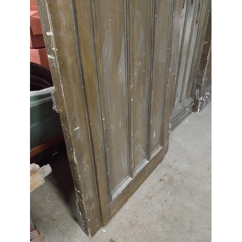 597 - Film prop timber door in the Gothic style {Approx. 330 cm H x 123 cm W x 10 cm D}.