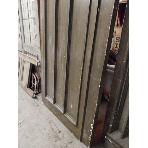 597 - Film prop timber door in the Gothic style {Approx. 330 cm H x 123 cm W x 10 cm D}.