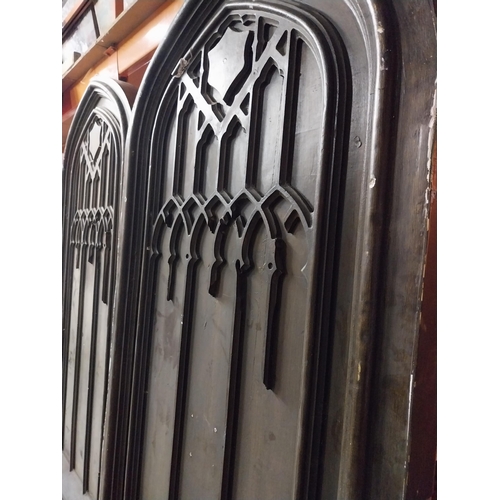 598 - Pair of film prop timber doors in the Gothic style {245 cm H x 117 cm W x 15 cm D}.