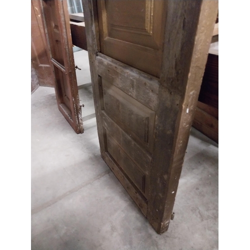 613 - 19th C. painted pine window frame with opening shutter {210 cm H x 59 cm W x 5 cm D}.