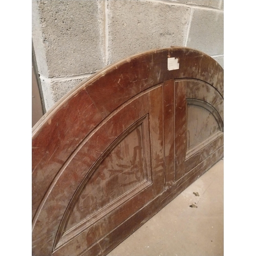 622 - 19th C. mahogany panelled door arch from Great Gatsby film {79 cm H x 163 cm W x 5 cm D}.