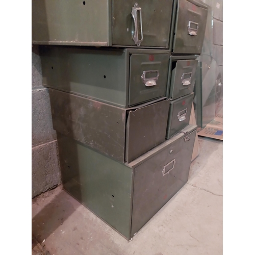 626 - Six 1940s metal office drawers.