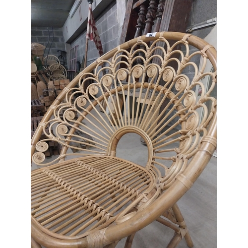 84 - Good quality 1950s wicker armchair {88 cm H x 74 cm W x 60 cm D}.