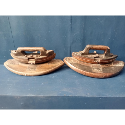 206 - Pair of wooden and copper carpenters tools {H 17cm x W 30cm x D 16cm }.