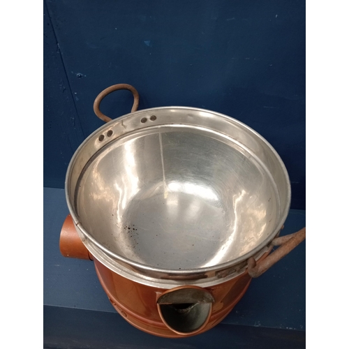 267 - Copper Bain Marie {H 36cm x W 40cm x D 38cm }.