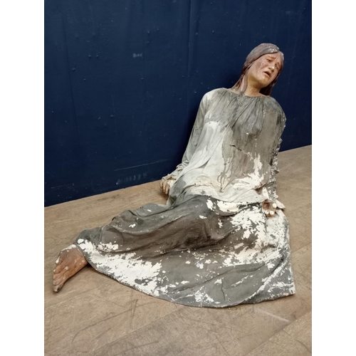 306 - Paper Mache figure of a Women {H 66cm x W 110cm x D 70cm }.