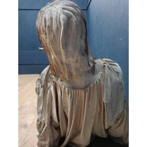 306 - Paper Mache figure of a Women {H 66cm x W 110cm x D 70cm }.