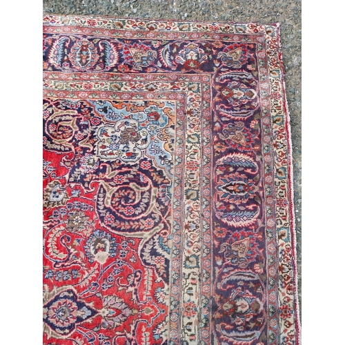 310 - Good quality decorative Persian carpet square { 370cm W x 265cm L}