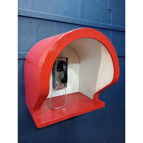 374 - Wall phone booth in dome cover {H 61cm x W 60cm x D 50cm}.