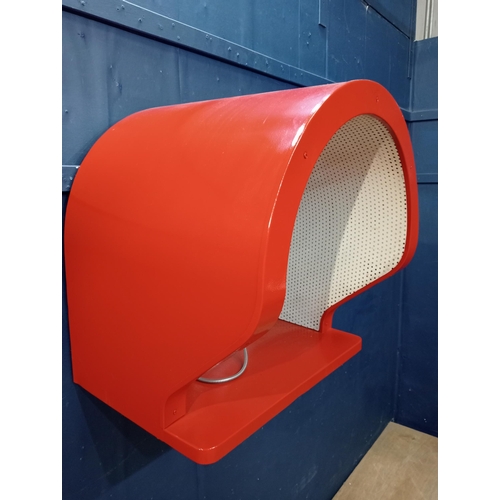 374 - Wall phone booth in dome cover {H 61cm x W 60cm x D 50cm}.