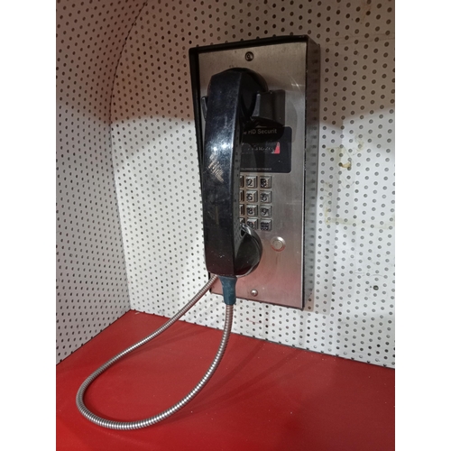 374 - Wall phone booth in dome cover {H 61cm x W 60cm x D 50cm}.