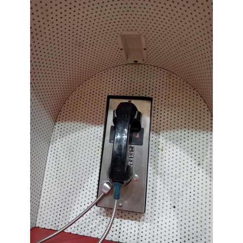 374 - Wall phone booth in dome cover {H 61cm x W 60cm x D 50cm}.