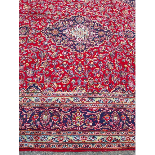 414 - Good quality decorative Persian carpet square {395cm W x 295cm L}