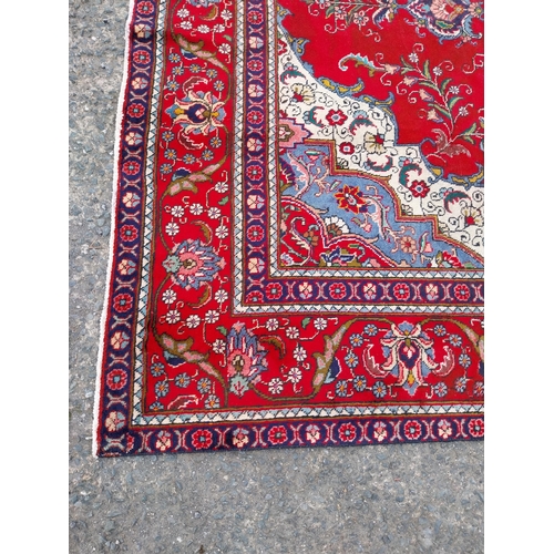 470 - Good quality decorative Persian carpet square {390cm W x 290cm L}