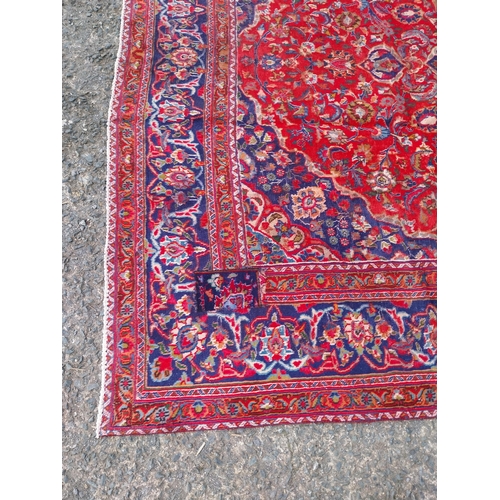 480 - Good quality decorative Persian carpet square {385cm W x 292cm L}