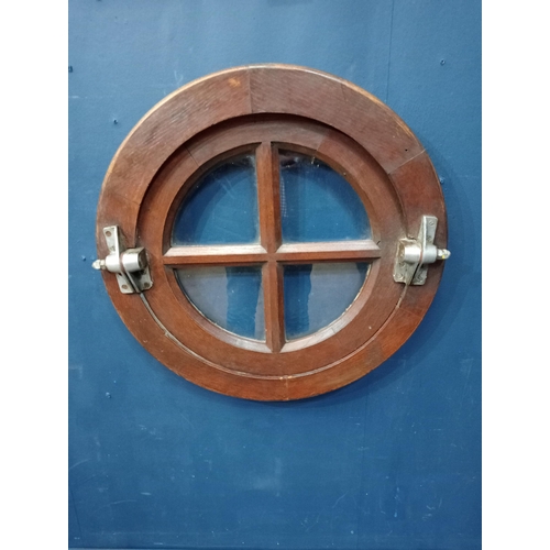 484 - Wooden porthole window {D 8cm x Dia 50cm }.