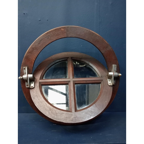 484 - Wooden porthole window {D 8cm x Dia 50cm }.