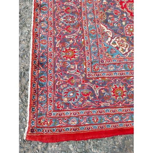 508 - Good quality decorative Persian carpet square {385cm W x 290cm L}