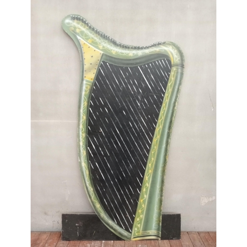 557 - Large harp wooden wall art {H 222cm x W 122 cm x D 12cm}.