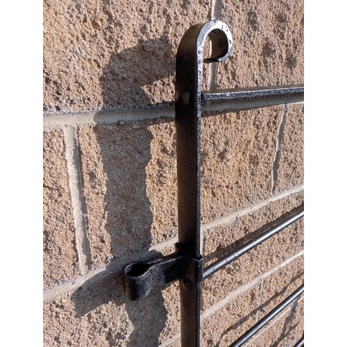 594 - Wrought iron black field gate{H 135cm x W 292cm x D 4cm}.