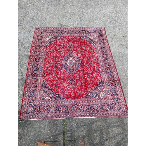 596 - Good quality decorative Persian carpet square {370cm W x 300cm L}