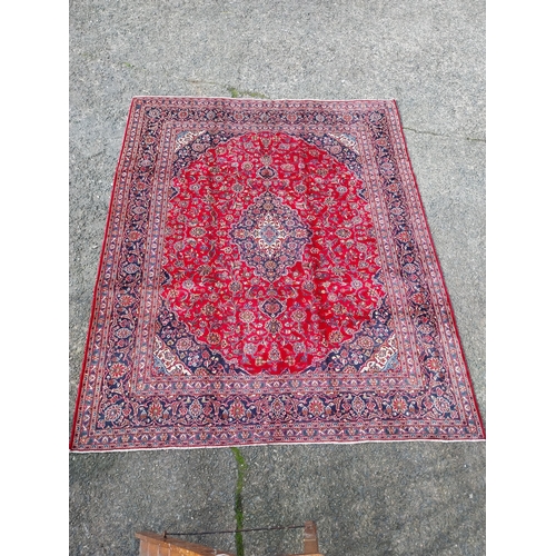 596 - Good quality decorative Persian carpet square {370cm W x 300cm L}