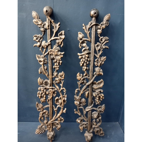 607 - Pair of aluminium balustrades {H 50cm x W 180cm x D 10cm }.