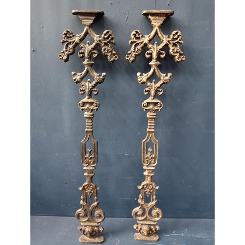 609 - Pair of aluminium balustrades {H 50cm x W 180cm x D 10cm }.