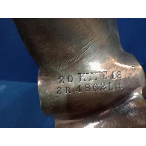 648 - Solid brass ships propeller {D 10cm x Dia 46cm }.