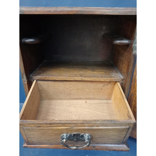 78 - Oak civic pipe display cabinet {H 36cm x W 29cm x D 19cm }.