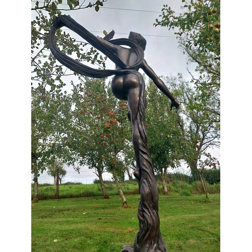 370 - Exceptional quality bronze sculpture of a ballerina {236cm H x 151cm W x 51cm D}