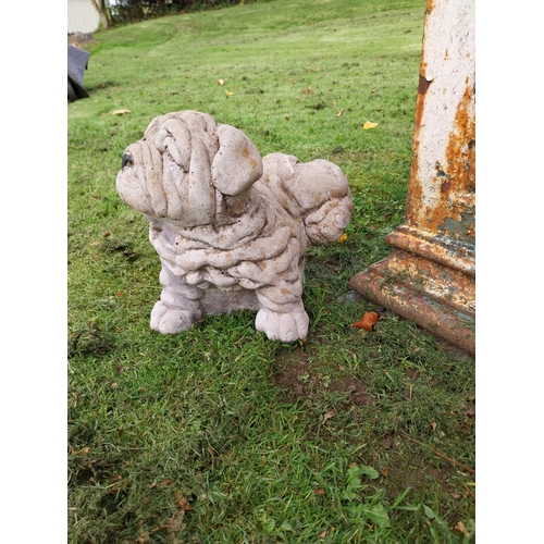 303 - Good quality moulded stone model of  a Shar Pei dog {27cm H x 34cm W x 20cm D}