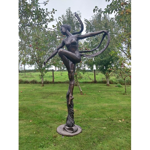 370 - Exceptional quality bronze sculpture of a ballerina {236cm H x 151cm W x 51cm D}