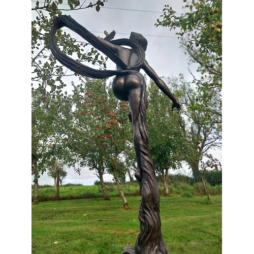 370 - Exceptional quality bronze sculpture of a ballerina {236cm H x 151cm W x 51cm D}