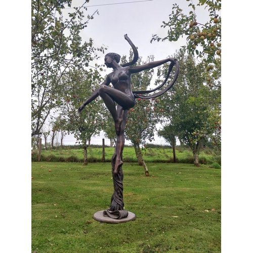 370 - Exceptional quality bronze sculpture of a ballerina {236cm H x 151cm W x 51cm D}