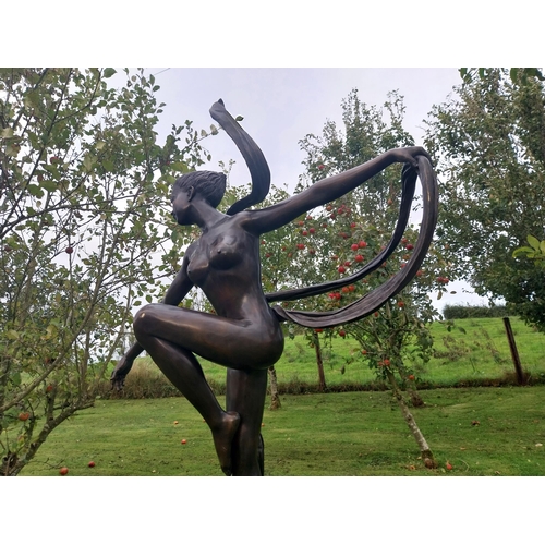 370 - Exceptional quality bronze sculpture of a ballerina {236cm H x 151cm W x 51cm D}