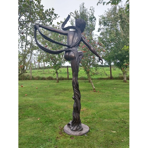 370 - Exceptional quality bronze sculpture of a ballerina {236cm H x 151cm W x 51cm D}