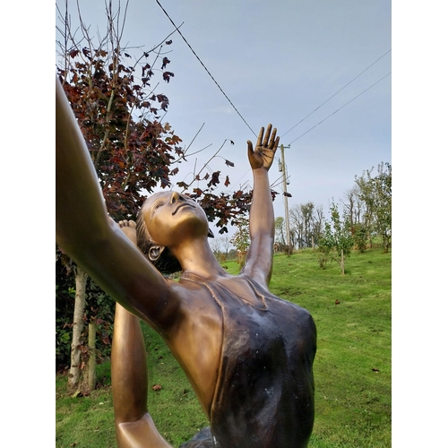 412 - Exceptional quality bronze sculpture of a ballerina in motion {178cm H x 102cm W x 90cm D}