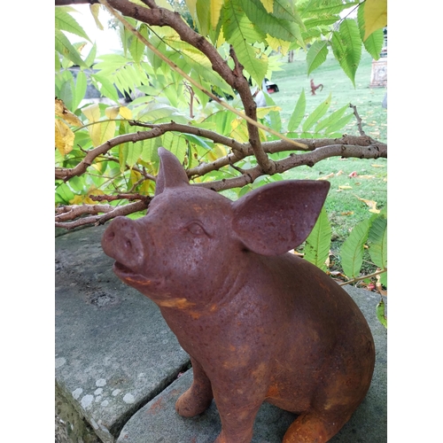 69 - Good quality pair of cast iron pigs {29cm H x 30cm W x 21cm D}