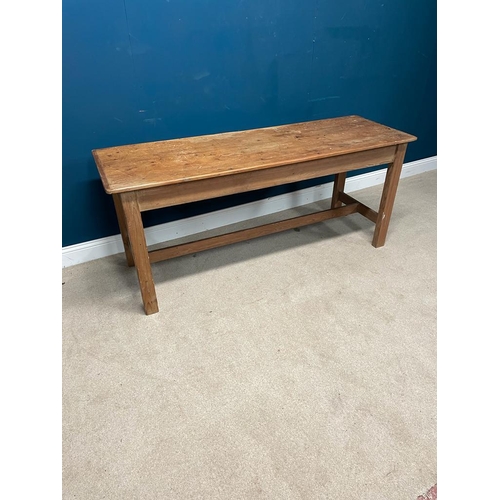 471 - 19th C. Irish pine kitchen table with two drawers in the frieze, raised on square legs and single st... 