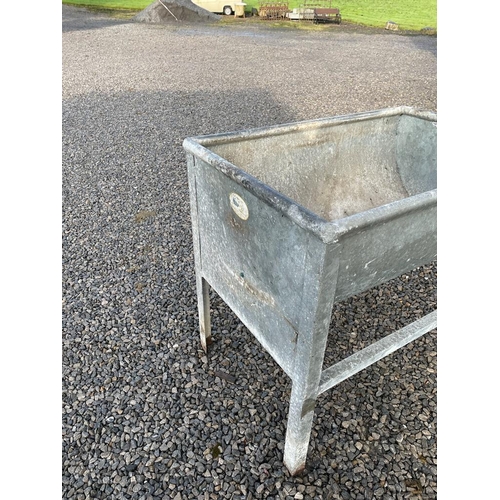 612 - Galvanised water butt {80cm H x 95cm W x 60cm D}